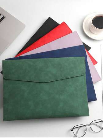 1个A4 PU皮革防水文件袋 - 柔软PU表面，磁扣闭合，超大容量（可容纳100张A4纸）。轻松收纳笔记本、平板电脑、书籍 - 免提加厚办公文件夹，学生和专业人士的理想之选，大型合同和账单整理器。