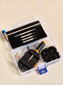 13件套高级表带拆卸工具套装，表带调节及维修工具组，适用于表带调节、尺寸调整及手表维修，有透明、黑色、蓝色、橙色可选，是理想的高端礼品之选。房间装饰数字时钟闹钟卧室装饰宿舍装饰返校家居装饰