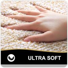 OLANLY Bathroom Rugs 30x20, Extra Soft And Absorbent Microfiber Bath Mat, Non-Slip, Machine Washable, Quick Dry Shaggy Bath Carpet, Suitable For Bathroom Floor, Tub, Shower (Medium, Light Beige){Inchcolor_nameinch:InchLightBeigeandWhiteinch,Inchsize_nameinch:Inch30\Inchx20\Inchinch} - 淺米色和白色 - 查看 3