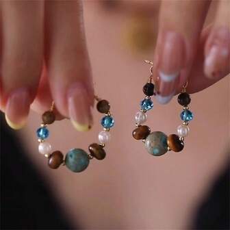 Elegant Vintage Chinese Earrings, Sophisticated And Graceful