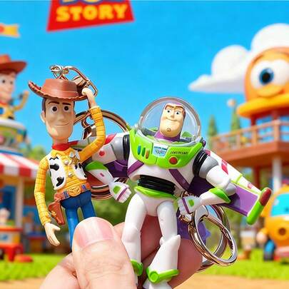 Toy Story Buzz Lightyear Woody Keychain Pendant Cartoon Bag Pendant Toy Car Ornament