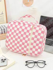 1 buah Sampul Buku Bermotif Kotak-kotak, Sampul Alkitab Besar Berlapis, Pelindung Buku Catatan Elastis, Sampul Alkitab dengan Kantong Resleting dan Pegangan, Tas Pembawa Buku, Hadiah Ideal untuk Wanita, Pria, Gadis, untuk Belajar, Gereja, Hadiah Kristen - MultiWarna - View 11