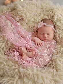 3pcs Perlengkapan Foto Bayi, Pakaian Bayi, Selimut Lembut dan Halus, Latar Belakang Foto, Alas Pembungkus Fotografi Bayi Baru Lahir untuk Bayi Laki-laki dan Perempuan - MultiWarna - View 3