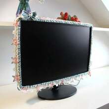 17-30INCH TV Dust Cover Computer Monitor Protection Stick Wall-Mounted Desktop Curved Screen Soft Fabric Craft - 粉色 - 查看 4