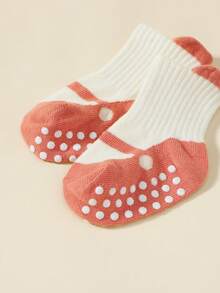 6 Pairs Baby Socks, Anti-Slip Dot Grip Crew Socks With Faux Shoelace Design, All Season - Multicolor - View 3