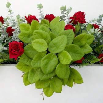 1 Bundle Large Artificial Plants With 42 Leaves Fake Plants Faux Green Plants For Wedding Wall House Room Patio Indoor Outdoor Home Shelf Office Decor