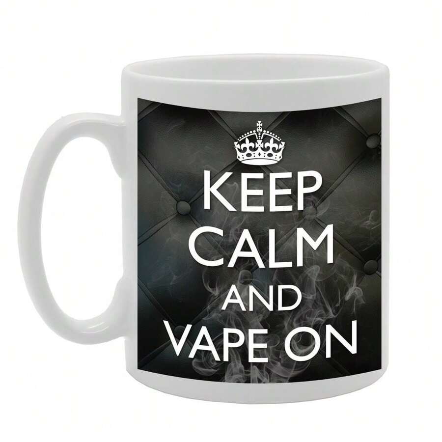 Coralgraph Keep Calm And Vape On Printed Tea Coffee Ceramic - Funny Printed Coffee Mug - Great Gift Idea MG564 - 白色 - 查看 1