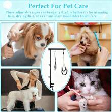 36"Dog Grooming Table Arm With Grooming Hammock Height Adjustable Two No Sit Haunch Holder Three Section Design Suitable For Medium, Small Dogs, And Cats - Black - View 7