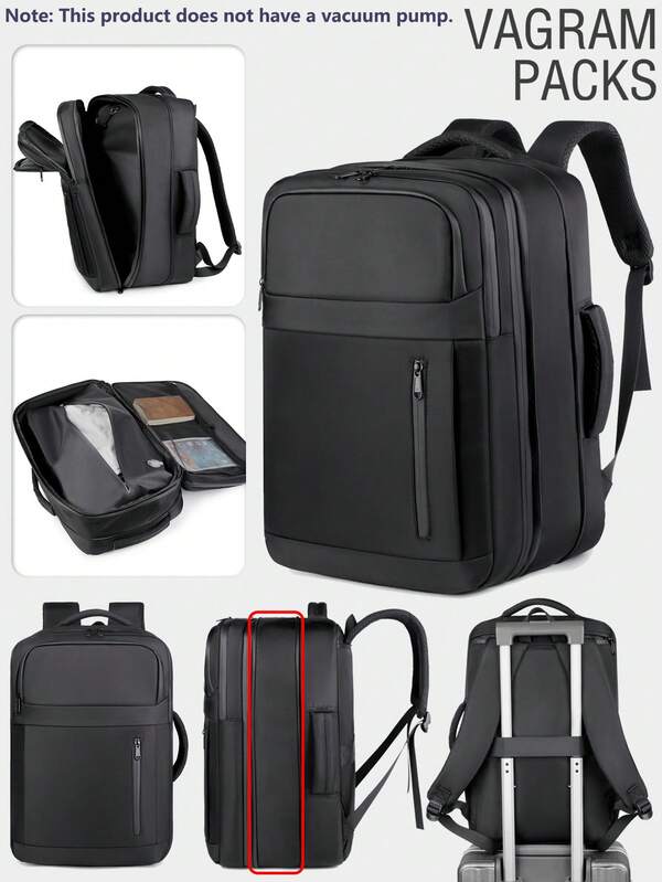 1 pieza Mochila de compresión al vacío con diseño de correa para equipaje. Amigable con TSA. Funcional. Nailon duradero. Diseño extensible. Mochila de viaje de gran capacidad multifuncional para hombres y mujeres. Ligera y resistente al agua. Perfecta para viajes, senderismo, camping y aventuras al aire libre.