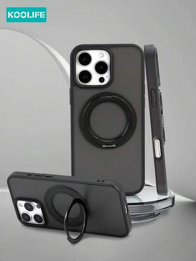  KOOLIFE 1个装 360°旋转支架大孔枢轴外壳，兼容 17ro（磁吸充电），2.5mm背板，PC+TPU材质，亲肤磨砂，凸起摄像头防摔