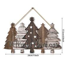 1 szt./100 szt. Wesołych Świąt Bożego Narodzenia, tabliczka dekoracyjna z motywem choinki w kratę Buffalo, drewniana tabliczka wisząca do domu w stylu wiejskim, na werandę, na zewnątrz, do domu, na imprezę świąteczną