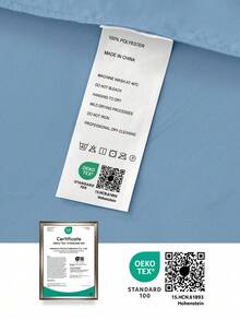 3/4pcs Set Deep Pocket 14 Inch Bed Sheet Pillowcase Set, Includes 1pc Bed Sheet, 1pc Fitted Sheet, 1/2pcs Pillowcase, Cool Polyester Fabric, Suitable For Hot Sleepers, Luxury Hotel Quality, Shrink-Resistant, Machine Washable, All Season, Oeko-Tex Certified - Blue - View 8