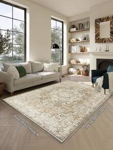 1 pieza Alfombra de área estilo bohemio en beige, de lana sintética lavable a máquina, 1160 G/㎡, adecuada para sala de estar, dormitorio, cocina, oficina, entrada - Beis - Ver 22