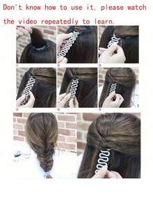 简易编发器和发髻制作工具，让女孩打造美丽发型 - 黑色 - 查看 4