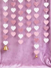 6 piezas Decoraciones de fiesta en color oro rosa, guirnalda con forma de corazón de color rosa claro, serpentinas de papel rosa pálido, adecuado para el Día de San Valentín, despedida de soltera, cumpleaños, aniversario, baby shower, compromiso, boda, suministros para fiestas