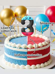 游戏手柄图案 0-9 数字生日主题周年纪念庆祝派对蛋糕装饰蜡烛