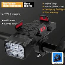 5-In-1 Bicycle Light: Rechargeable Power Bank, Horn, Fog Light, Front Light, Phone Holder, Suitable For Mountain Bikes, Lighting And Riding Gear - Multicolor - View 11