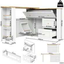 Extendable Bar Table With Storage Space (138-204*39*105cm), Kitchen Cabinet, Sideboard With Snack Shelf, Telescopic Bar Table, High Table, Bistro Table, High Table, Kitchen Island, White - White - View 6
