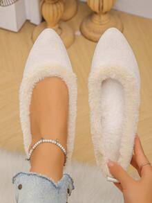 Beige Suede With Apricot Fur