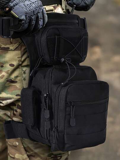 Bolsa de pierna táctica para hombres, riñonera de motocicleta para exteriores, bolsa de muslo para senderismo y ciclismo, multibolsillos, bolsa de viaje, mochila casual de bicicleta con cremallera