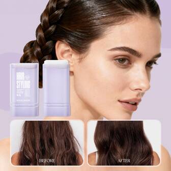 1pc Rotating Solid Hair Glue Stick | Strong Hold & Long-Lasting Styling, Tames Flyaways & Frizz | Invisible & No White Residue, For Men & Women | Portable Hair Wax For Essential Winter Hair Care