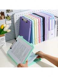 Caja organizadora de documentos A4 de plástico de alta calidad con sellado - Contenedor de almacenamiento de archivos multifuncional para oficina, hogar y escuela - Diseño rectangular duradero, serie de colores claros (verde menta, lavanda, rosa, amarillo, azul) | Diseño moderno de tablillas