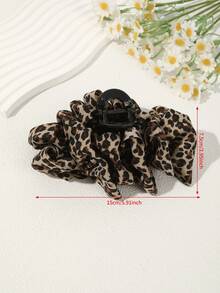 1 pieza Pinza de pelo con estampado de leopardo y flores vintage, adecuada para usar a diario. Pinza de pelo, pinza de mandíbula, pinza de pelo, pinza de pelo, pinza de pelo, accesorio de pelo con flores para mujer para outfits de vacaciones