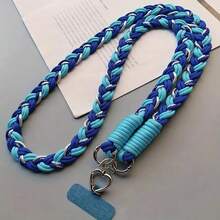 2026 New Year & Valentine's Day Special Offer, 6-Strand Braided Phone Lanyard, Minimalist Long Diagonal Shoulder Strap With Side Clasp, Fashionable Outdoor Anti-Lost Phone Lanyard, 1pc Silver Woven Heart-Shaped Ring Long Lanyard, Anti-Lost & Anti-Theft Phone Lanyard, Suitable As Gift For Mother - Multicolor - View 18