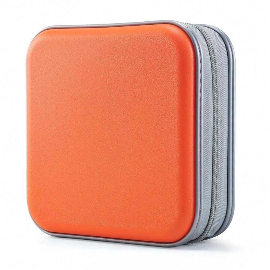 UENTIP CD Case For Car,48 Capacity DVD Case Portable Zipper Holder Large Storage CD Wallet CD Organizer Home Travel (Orange, 48){Inchcolor_nameinch:Inchorangeinch} - Orange - View 1