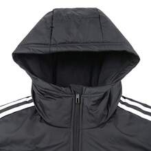 阿迪达斯男士连帽长款羽绒服，2026新款足球训练休闲保暖外套 HS7238 - 黑色 - 查看 7