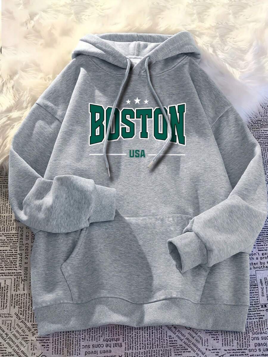 Sudadera con Capucha Estilo Casual - Gris claro 1 - Ver 1