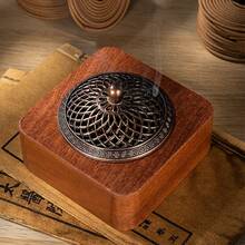 Acacia Wood Incense Burner For Cones & Coils, With Sticks Holder - 3-In-1, Zen Meditation Yoga Home Room Decor, Incense Burner, Acacia Wood Incense Burner, Incense Holder For Sticks, Home Decor, Zen Decor, Meditation Tools, Yoga Tools - Square - View 7