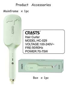 CRASTS 卷发棒，波浪卷发器，打造大卷发造型，法式水波纹卷发，三管电动卷发器带显示屏，温度可调 - 日規A型插(100V) - 查看 5