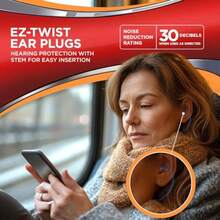 Hearos SoftStar EZ Twist Corded Foam Ear Plugs Free Case NRR 30 1 Pair Orange 5521- UYIOJHGFCXBF - 橘色 - 查看 4