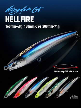  Kingdom GT Hellfire Floating Pencil Sea Fishing Lure 40g 52g 71g 160mm 180mm 200mm Z Action Artificial Hard Bait Saltwater Lure