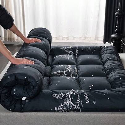 1.18-1.95 英寸厚酒店床垫垫 - 超柔软亲肤床垫垫，透气蓬松，适用于榻榻米、宿舍和露营，四季防滑设计，底部防滑，日式风格 - 节日礼物！