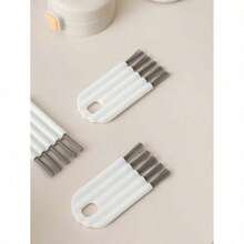 5pcs Multipurpose Computer Cleaning Kit: Soft Brush Keyboard Cleaner, Crevice Duster And Keycap Cleaner, Thermal Bottle Cap Cleaning Brush, Curved Handle Deep And Shallow Groove Keyboard Cleaner, Baby Bottle Brush, Desktop Cleaning Set, Multifunctional Brush Back To School - 白色1件 - 查看 7