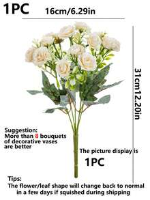 80 piezas Flores de rosa artificiales de seda, ramos falsos para decoración de primavera de boda, jarrón para el hogar, comedor, dormitorio, cocina, baño, Día de la Madre, San Valentín, fiesta de cumpleaños, decoración de jardín exterior