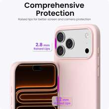 Solid Color Material Shockproof Silicone Solid Color Liquid Silicone 3-Layer Full Protective Soft Rubber Phone Case Compatible With IPhone 17, 17 Air, 17 Pro, 17 Pro Max, With Anti-Shock Protection And Microfiber Lining, Also Compatible With IPhone 13, 11, 16 Pro Max, 15, 14 Plus, 12 Spring Gift - Ash Powder - View 3
