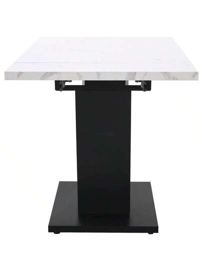 Telescopic Dining Tafel (99 159*75cm), Extendable Table, Space Saving Kitchen Large Work Surface, Flexible Home Office Living Room, Wit Shaped view 9