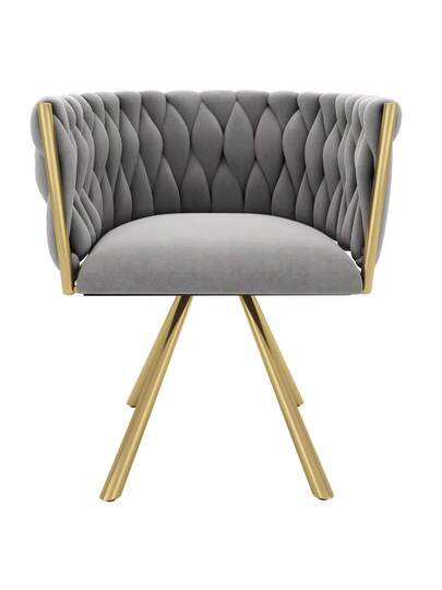 Dressing Chair, Piece, Luxe Swivel Bedroom Leisure Four Metal Support Legs, Roze view 11