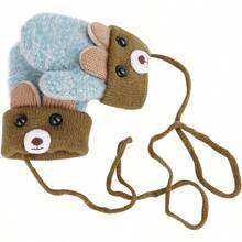Mittens Warm Mitts  Full Finger Gloves Magic Snow Mittens on String - Azulmarino - Ver 5