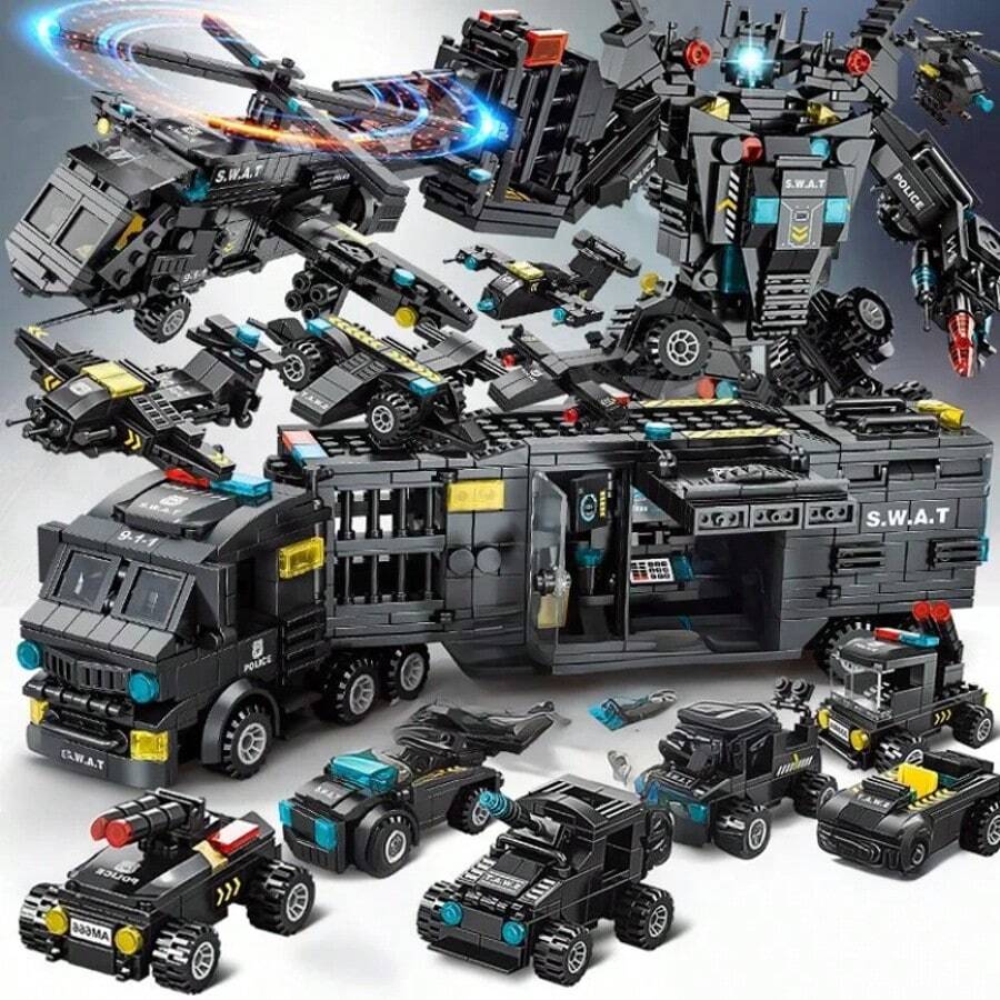 700Pcs Bloques de construcción SWAT Transforma en 3 formas Múltiples tipos de bloques - APLASTAR - Ver 1