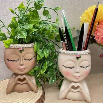 1 قطعة إناء زهور من الراتنج بتصميم بسيط، مناسب للديكور الخارجي للحديقة أو الداخلي للغرف وتخزين النباتات