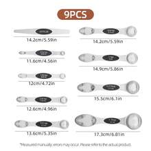 5/9pcs Magnetic Measuring Spoon Set, Double-Sided Tea Spoon Measuring Spoons, Heavy Duty Stainless Steel Measuring Spoons With Level, Suitable For Measuring Dry And Liquid Components, Accurate Measurement - Coffee Scoop, Baking Tools, Measuring Spoons For Home, Precise Measurement, Double-Headed Measuring Spoon Set, Kitchen Utensils, Apartment Essentials, Halloween & Christmas Gifts - - - View 9