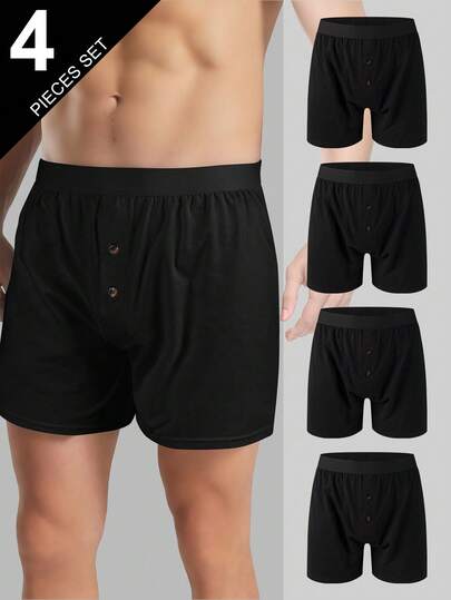 4pcs/Set Norcotton Men's Loose Fit Boxer Briefs
