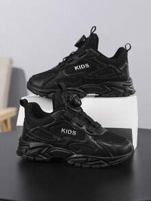 1 Paar Kinder Sport Schuhe für Frühling/Herbst, mit Drehverschluss zum leichten An-/Ausziehen, rutschfeste Sohle, leicht und weich, bequeme Laufschuhe, geeignet für täglichen Lässig-Trag, Schule, Studenten