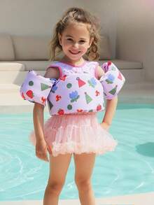 1pc Kids Swim Vest With Built-In Buoyancy Assist - Quick Adjustable Life Jacket, Suitable For Swimming Lessons, Beach, Pool - Boys And Girls Floating Device - Ideal For Beginners And Water Safety Training - Short Sleeve Mixed Color Vest, Perfect For Pool And Beach Activities, Festivals, Parties And Entertainment, Children Swim Vest, Children Swim Floating Vest - Multicolor - View 9