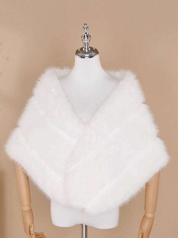 1 pièce Châle femme de couleur unie, chaud. Convient pour cheongsam de mariage, robe de mariée, châle épaissi, automne/hiver