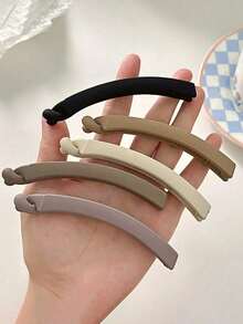 5 قطع مشابك شعر أنيقة بتصميم مخلب، مشابك موز بلون القهوة الأنيق، متعددة الاستخدامات للكعكة والذيل الحصان، إكسسوارات شعر أنيقة للنساء، مشابك شعر كاجوال - متعدد الألوان - مشاهدة 5